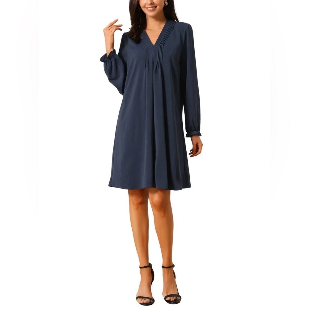 Navy Long-Sleeve Dress